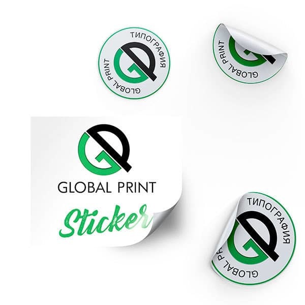 Наклейки и стикеры на самоклейке — печать в Алматы, типография Global Print
